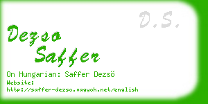 dezso saffer business card