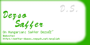 dezso saffer business card